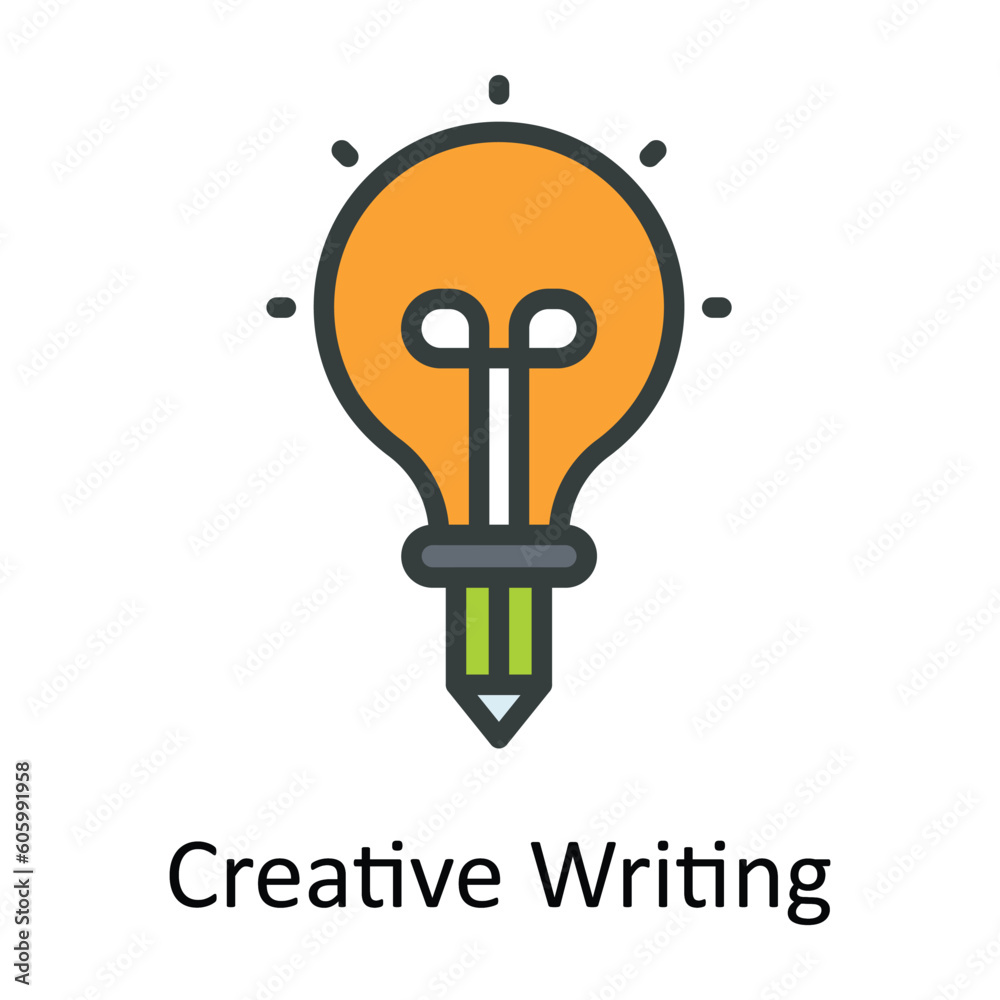 Creative Writing Vector Fill outline Icon Design illustration. Seo and web Symbol on White background EPS 10 File Creative Writing Vector Fill outline Icon Design illustration. Seo and web Symbol on White background EPS 10 File