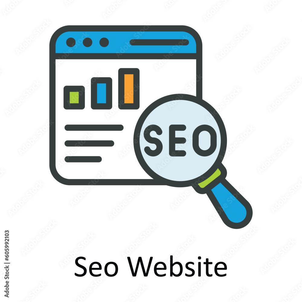Seo Website Vector Fill outline Icon Design illustration. Seo and web Symbol on White background EPS 10 File Seo Website Vector Fill outline Icon Design illustration. Seo and web Symbol on White background EPS 10 File