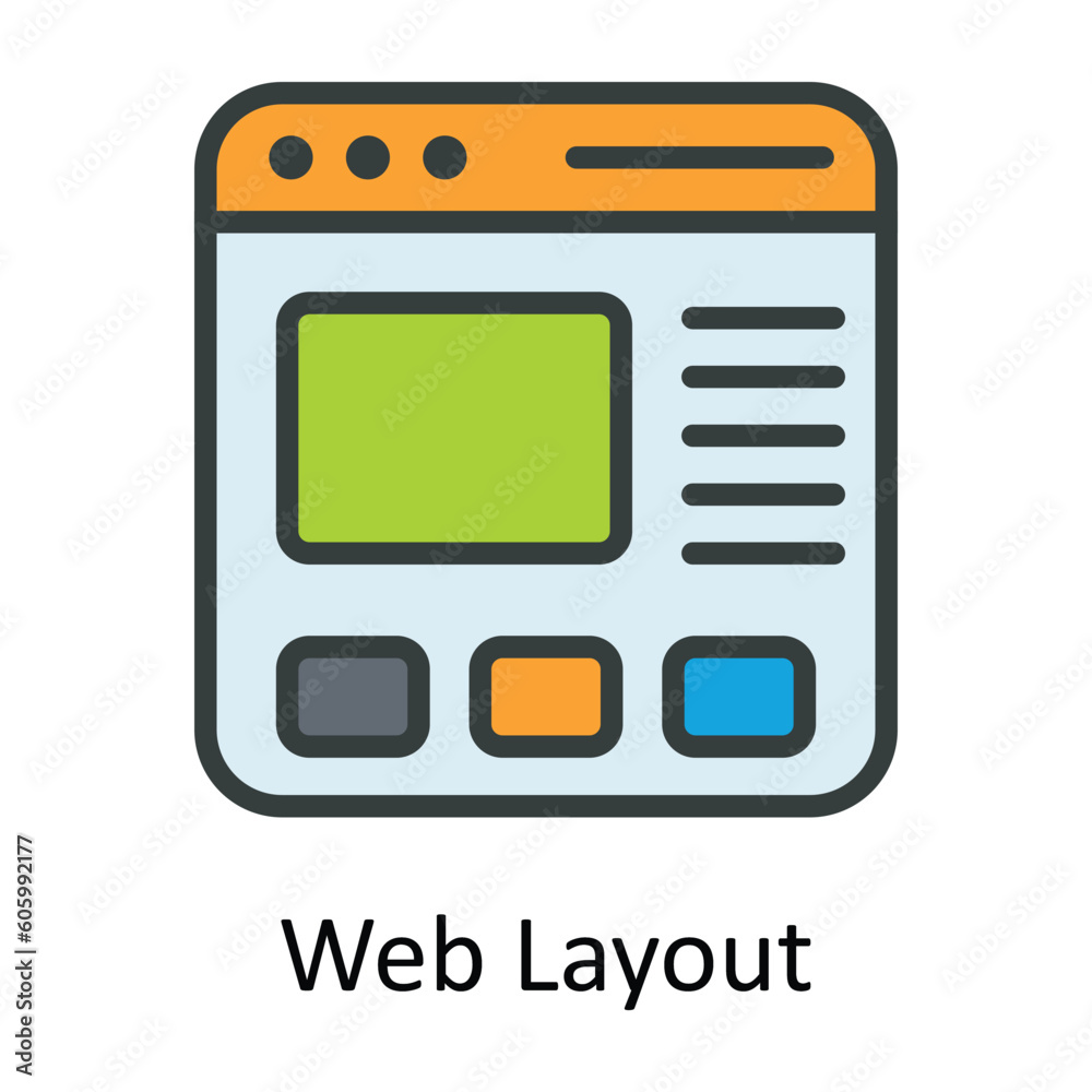 Web Layout Vector Fill outline Icon Design illustration. Seo and web Symbol on White background EPS 10 File