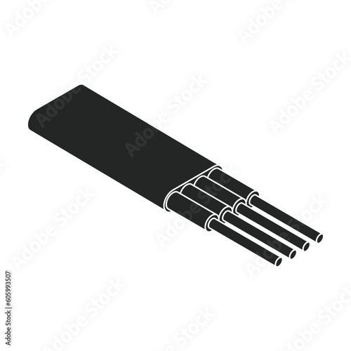 Fiber cable vector icon. Black vector icon isolated on white background fiber cable.