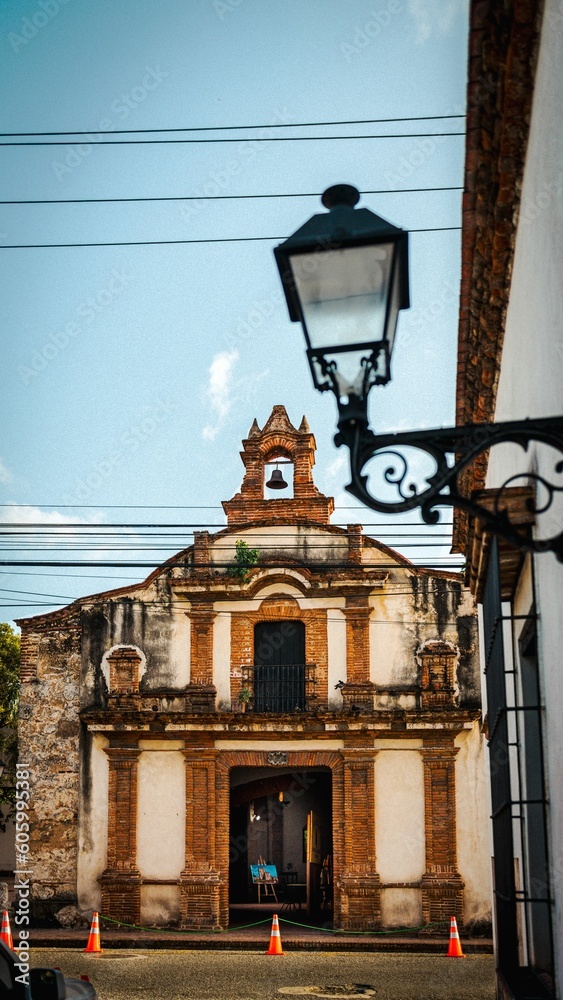 Vertical shot of an old colonial church