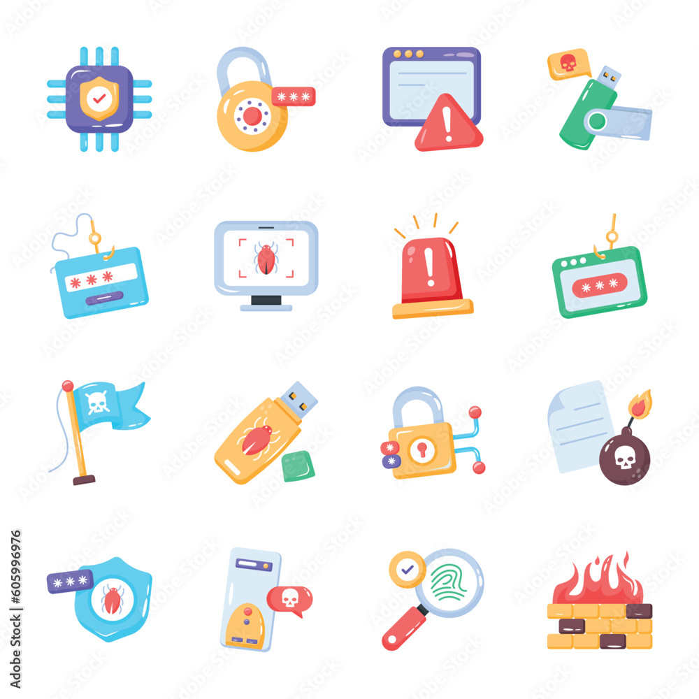 Set of Data Encryption Flat Icons
Set of Data Encryption Flat Icons