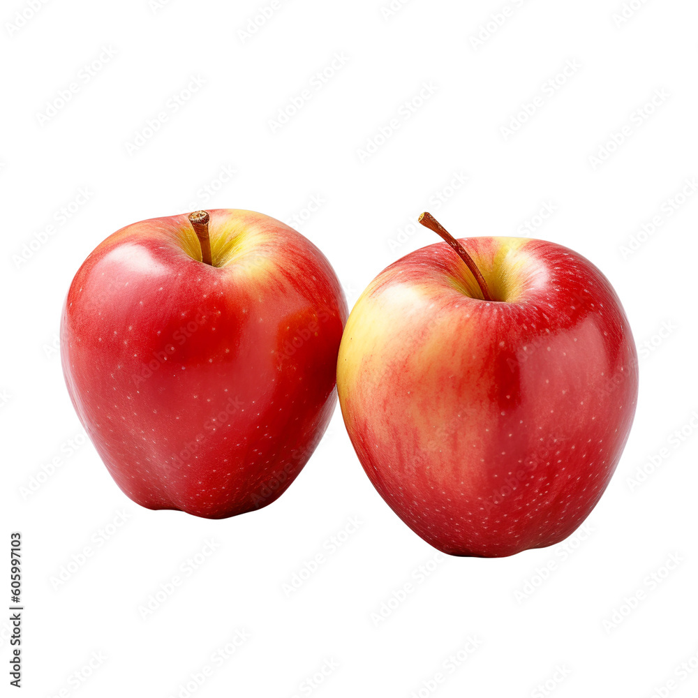 red apples isolated on white created with Generative AI red apples isolated on white created with Generative AI