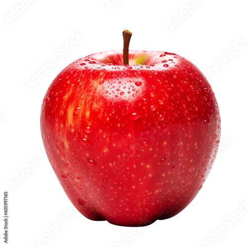 red apple isolated on white created with Generative AI