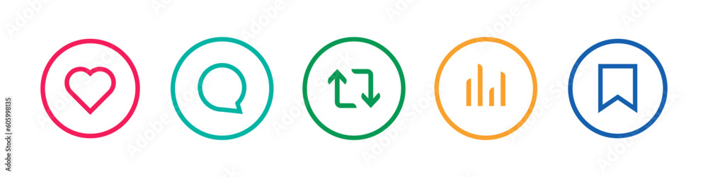 Social media buttons for interaction. Like, comment, repost, statistics, save icons. Vector set. Social media buttons for interaction. Like, comment, repost, statistics, save icons. Vector set.