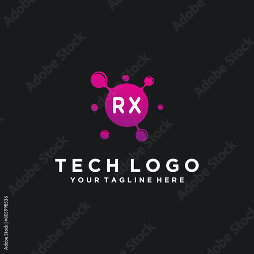 RX initials bubble logo template vector illustration stock image