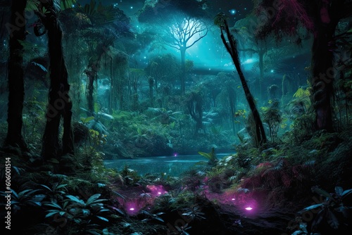 Shimmering Refuge: Unveiling the Tranquil Bioluminescent Forest