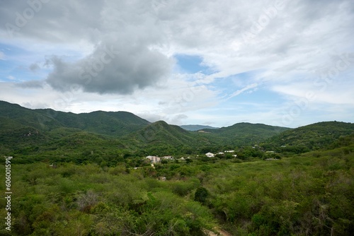 Beautiful landscape with mountains on a cloudy day