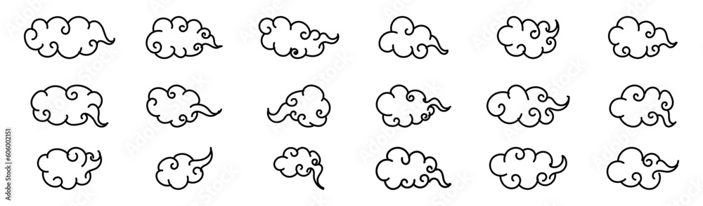 curl cloud smoke cartoon effect vector curl cloud smoke cartoon effect vector