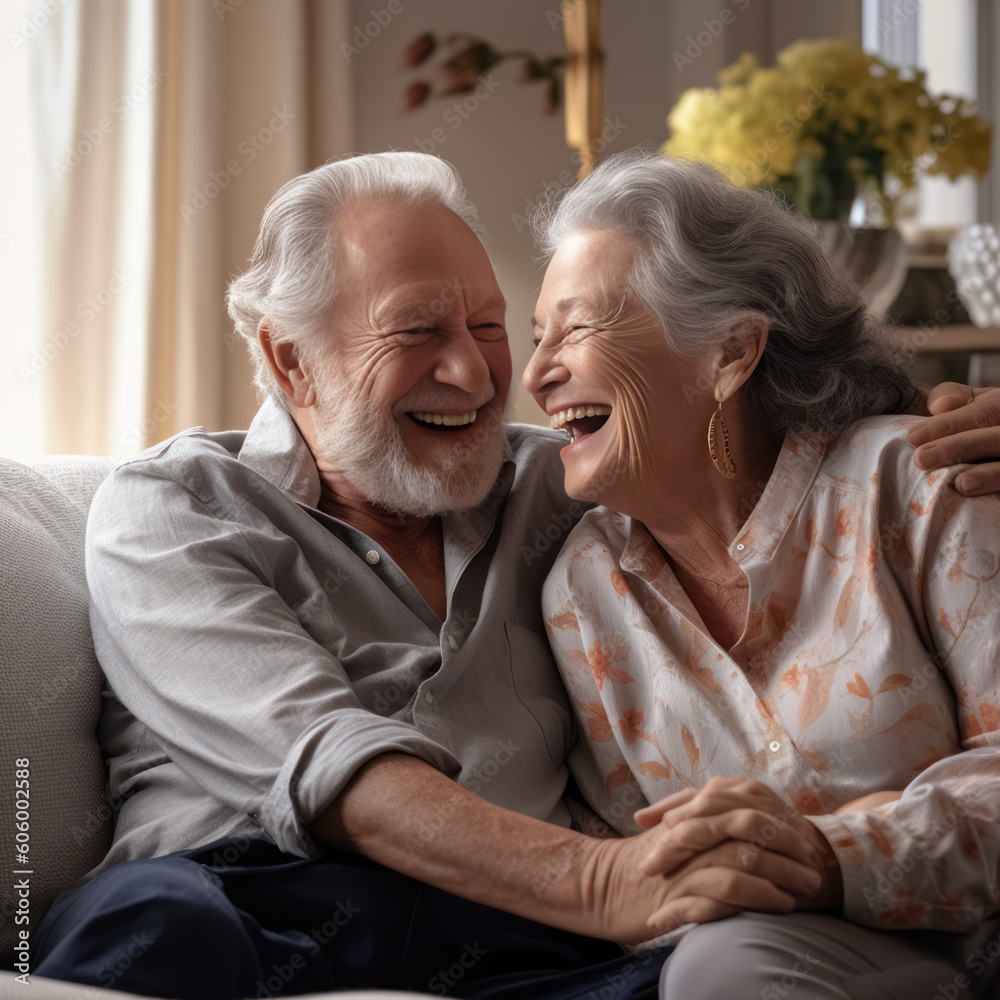 Senior man embracing his wife with love, happiness and care in the backyard of their home Senior man embracing his wife with love, happiness and care in the backyard of their home