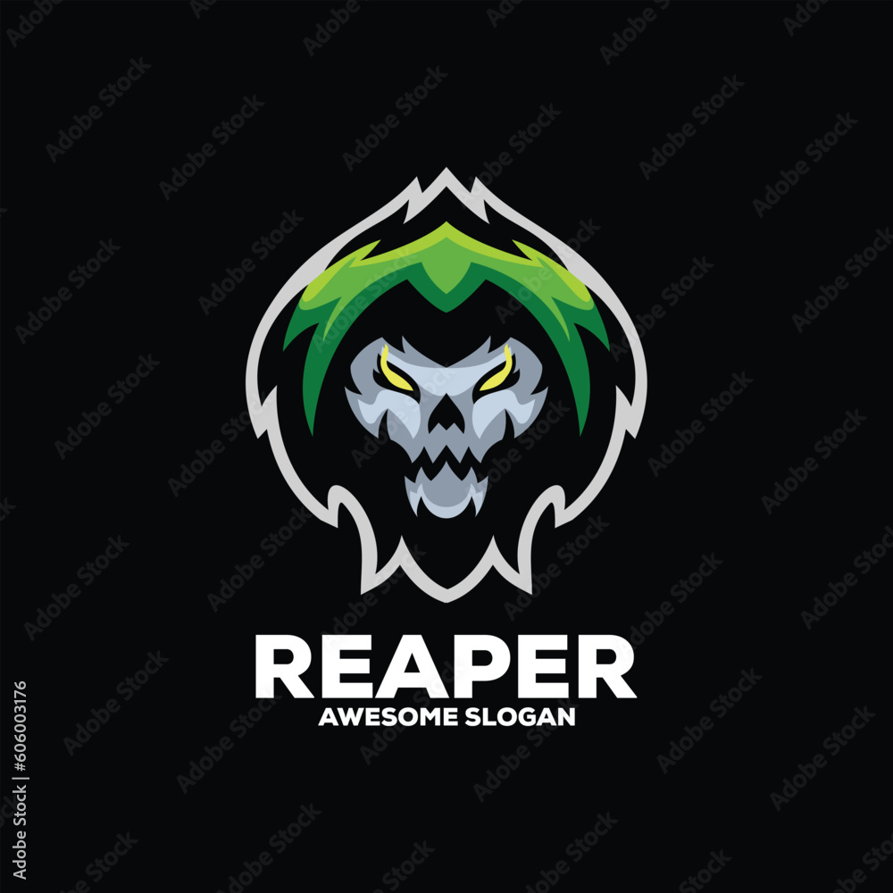 reaper mascot logo design esport illustration