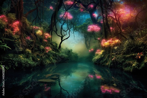 Mystical Luminosity  Revealing the Wonders of the Bioluminescent Forest