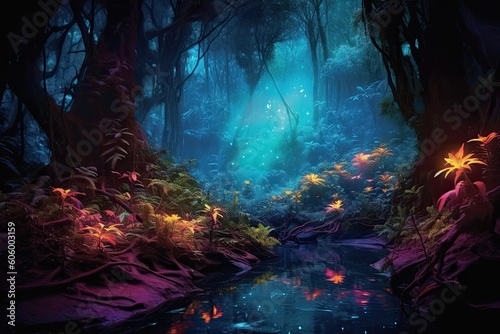 Path of Illumination: Wander through the Enchanting Bioluminescent Forest