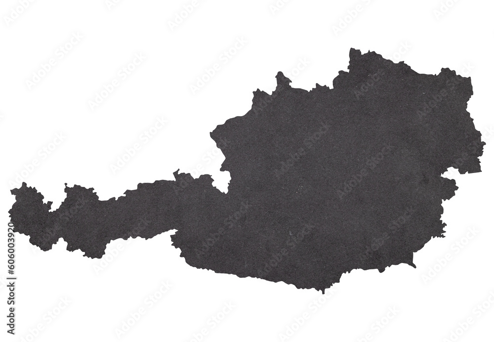 map of Austria on old black grunge paper	