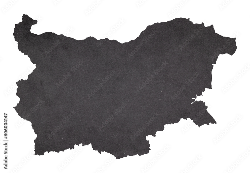 map of Bulgaria  on old black grunge paper	
