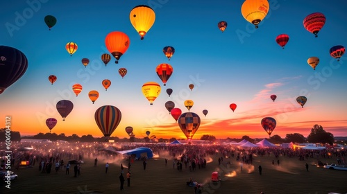 festive event hot air balloon festival in America. Generative AI