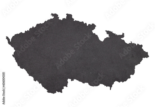 map of Czech Republic on old black grunge paper	 photo