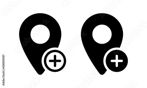 Add location icon vector. Map pin symbol concept