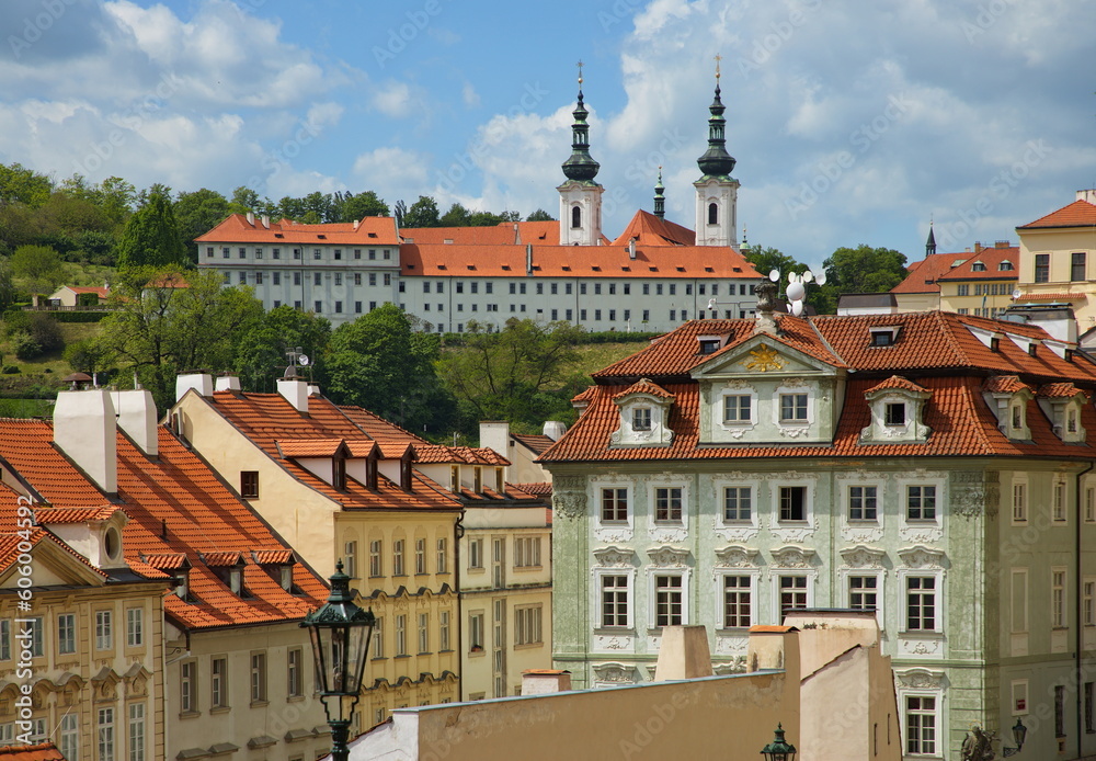 View on the Strahov Monastery from Prague Castle,Czech republic,Europe
