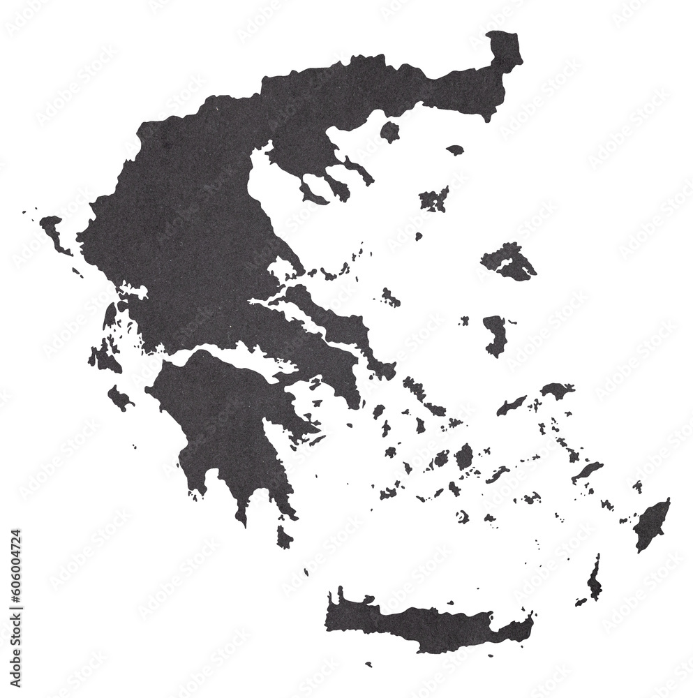 map of Greece on old black grunge paper	