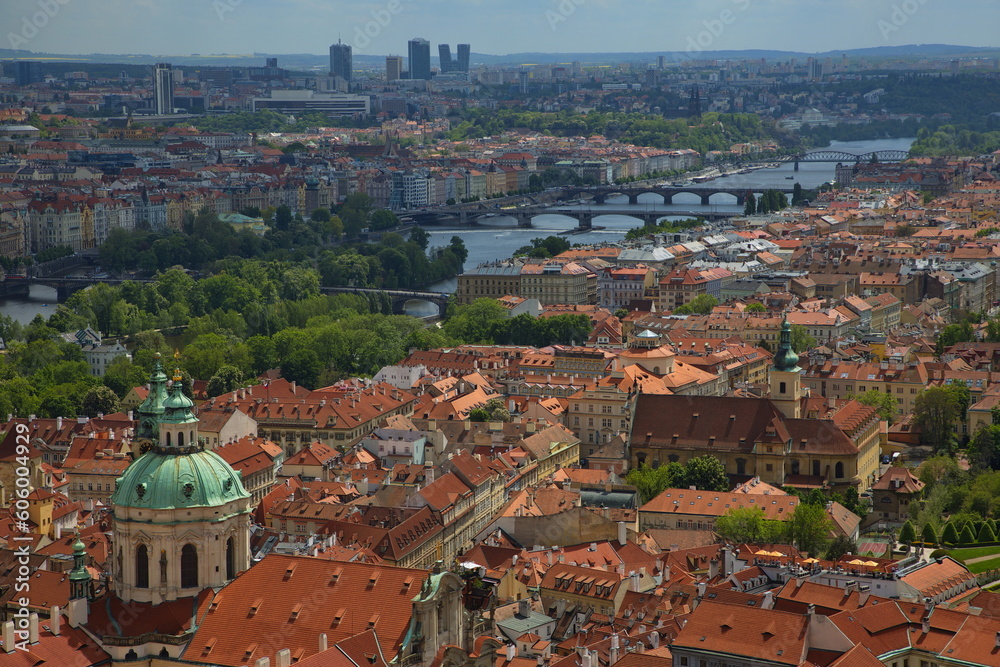 Fototapeta premium View of the Lesser Town of Prague from the St. Vitus Cathedral, Czech republic, Europe 