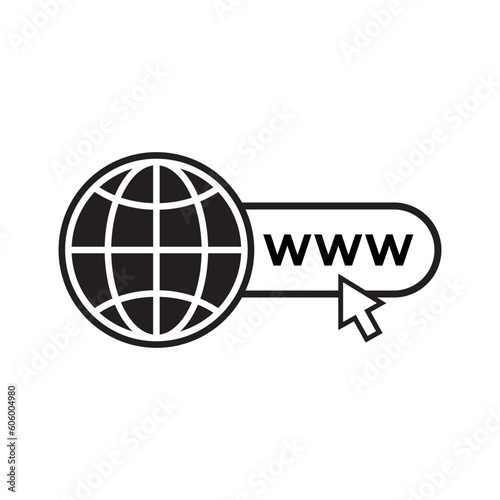Click web icon vector. www website internet symbol concept
