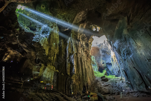 Gomantong cave is situated in the district of Kinabatangan. It is the largest cave and the main producer of edible bird's nest in Sabah.