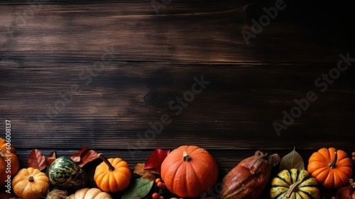 Top View background design of Thanksgiving day banner