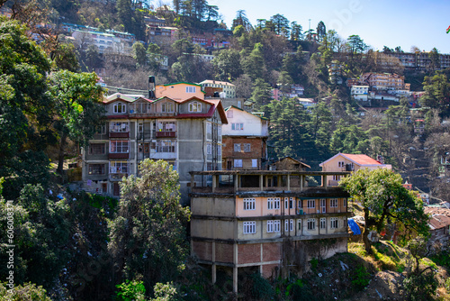 A shot of isolated homes in Shimla