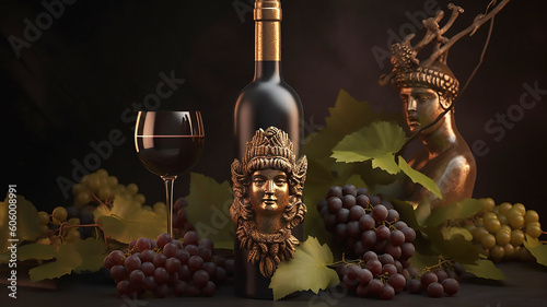 Dionysus god of Wine, illustration, generative ai tools  photo