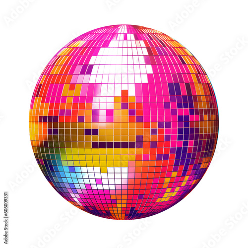 Disco ball icon. Party. Dj. Night Club. Mirror glitter disco ball.