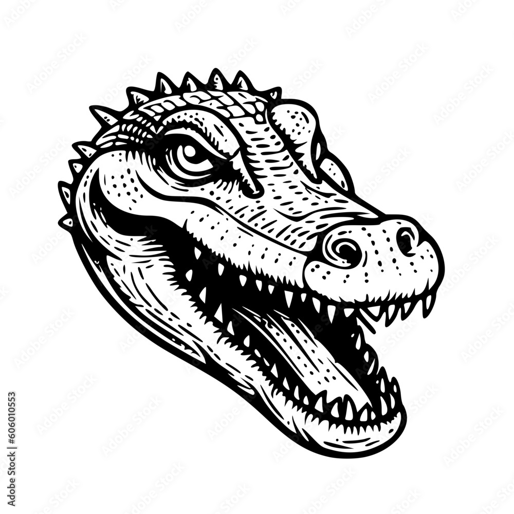 Crocodile head vector illustration isolated on transparent background Crocodile head vector illustration isolated on transparent background