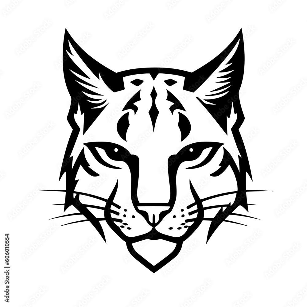 Bobcat head vector illustration isolated on transparent background Bobcat head vector illustration isolated on transparent background