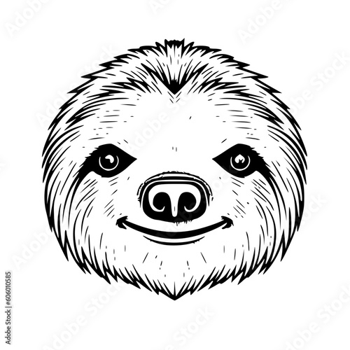 Sloth head vector illustration isolated on transparent background