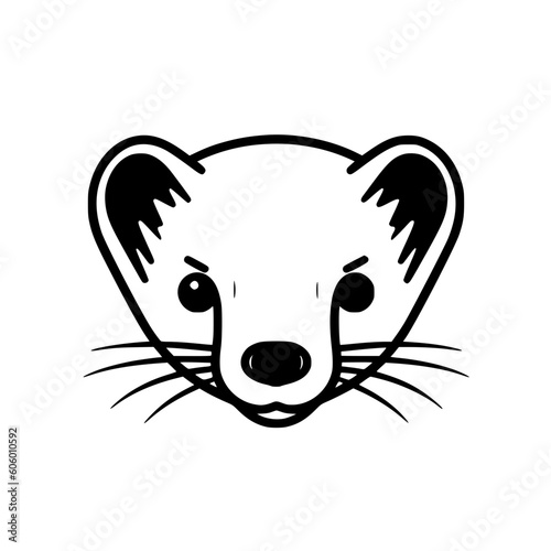 Weasel head vector illustration isolated on transparent background