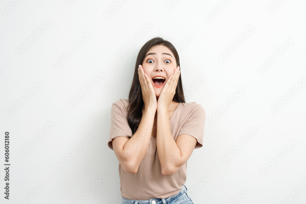 Role model Asian woman is emotional happy and excited to receive the prize Role model Asian woman is emotional happy and excited to receive the prize