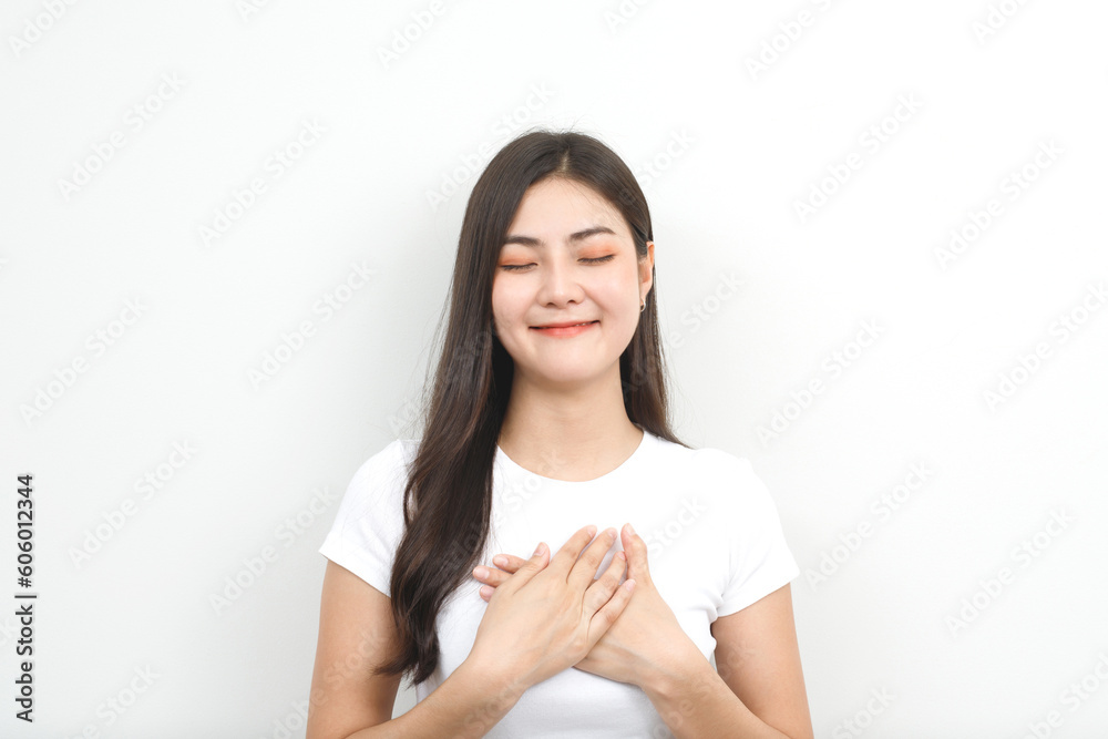 Model asian woman is emotional happy and excited to receive the prize Model asian woman is emotional happy and excited to receive the prize