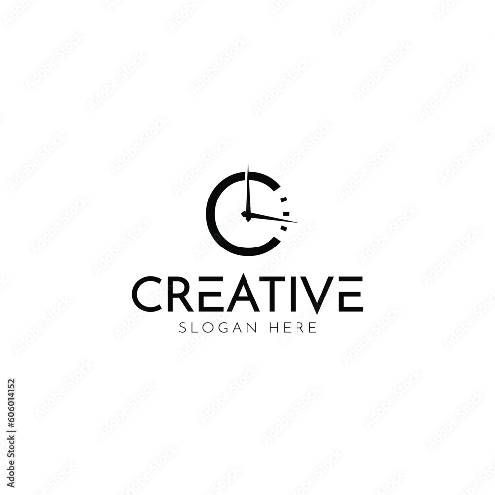 monogram clever initial C with tine shape logo, vector Logo Template monogram clever initial C with tine shape logo, vector Logo Template