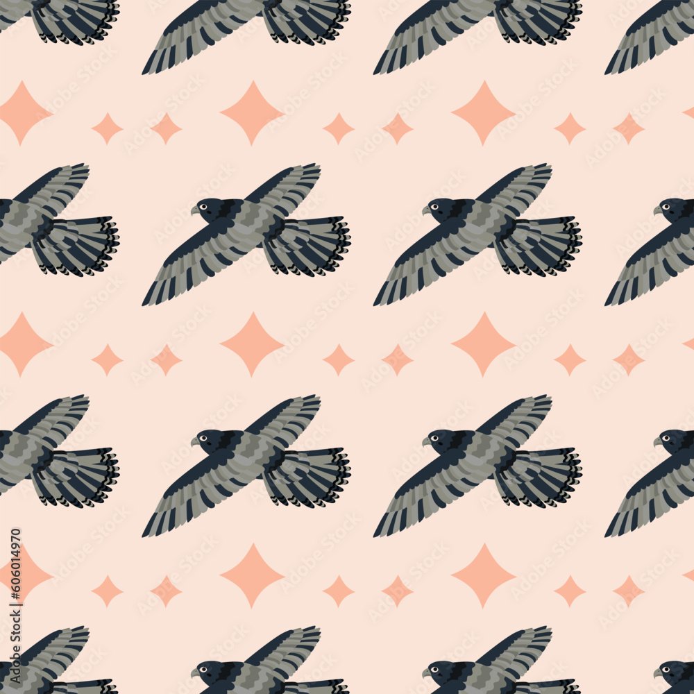 Pattern with falcon bird. Pattern with falcon bird.
