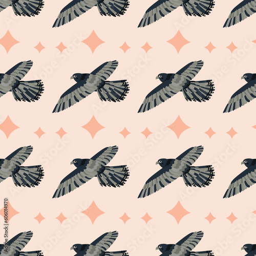 Pattern with falcon bird.