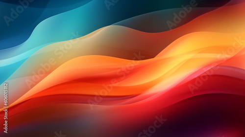 abstract flow of colors in yellow, orange, red and blue in waves minimalistic geometric design 