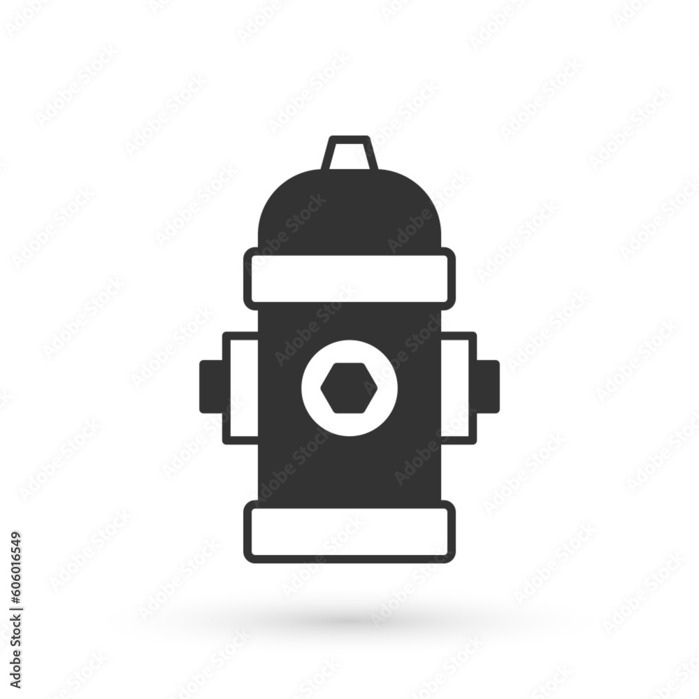 Grey Fire hydrant icon isolated on white background. Vector Grey Fire hydrant icon isolated on white background. Vector