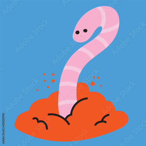 Worm Cartoon Illustration