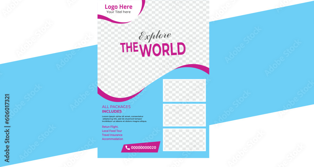 Fototapeta premium Travel Flyer