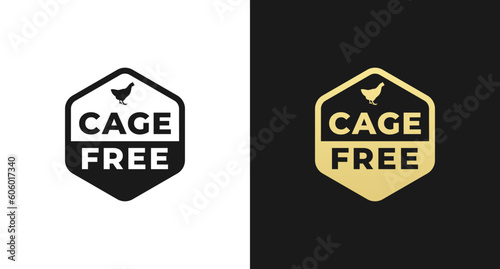 Cage free label or Cage free sign vector isolated in flat style. Best Cage free label for product packaging design element. Simple Cage free sign for packaging design element.