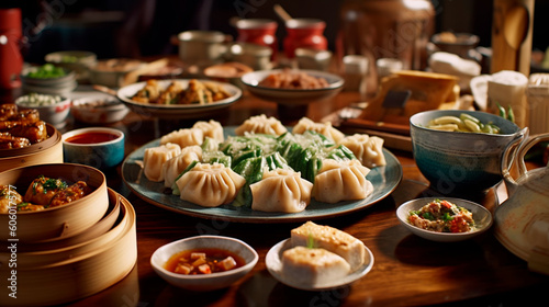 Chinese Culinary Heritage: Exquisite Dim Sum Selection for a Memorable Meal. Generative AI.