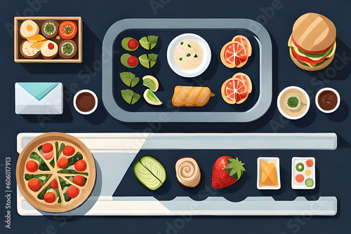 banner for a food delivery service featuring meals and snacks