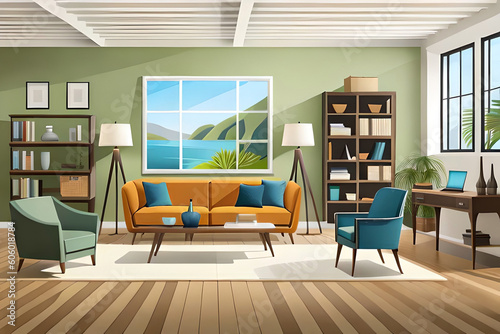 banner for a furniture store featuring living room sets