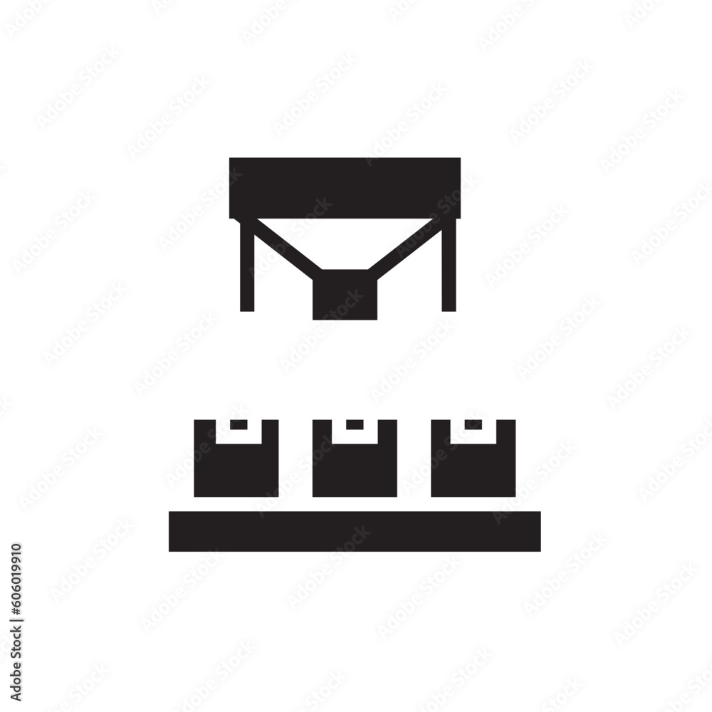 Box Filling Process Icon Box Filling Process Icon