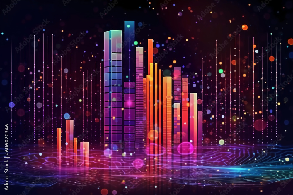 Big data stream futuristic infographic. AI generative Big data stream futuristic infographic. AI generative